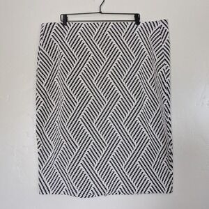 Lane Bryant Pencil‎ Skirt Women Size 24 Woven Knit Geometric  Patterned Zipper